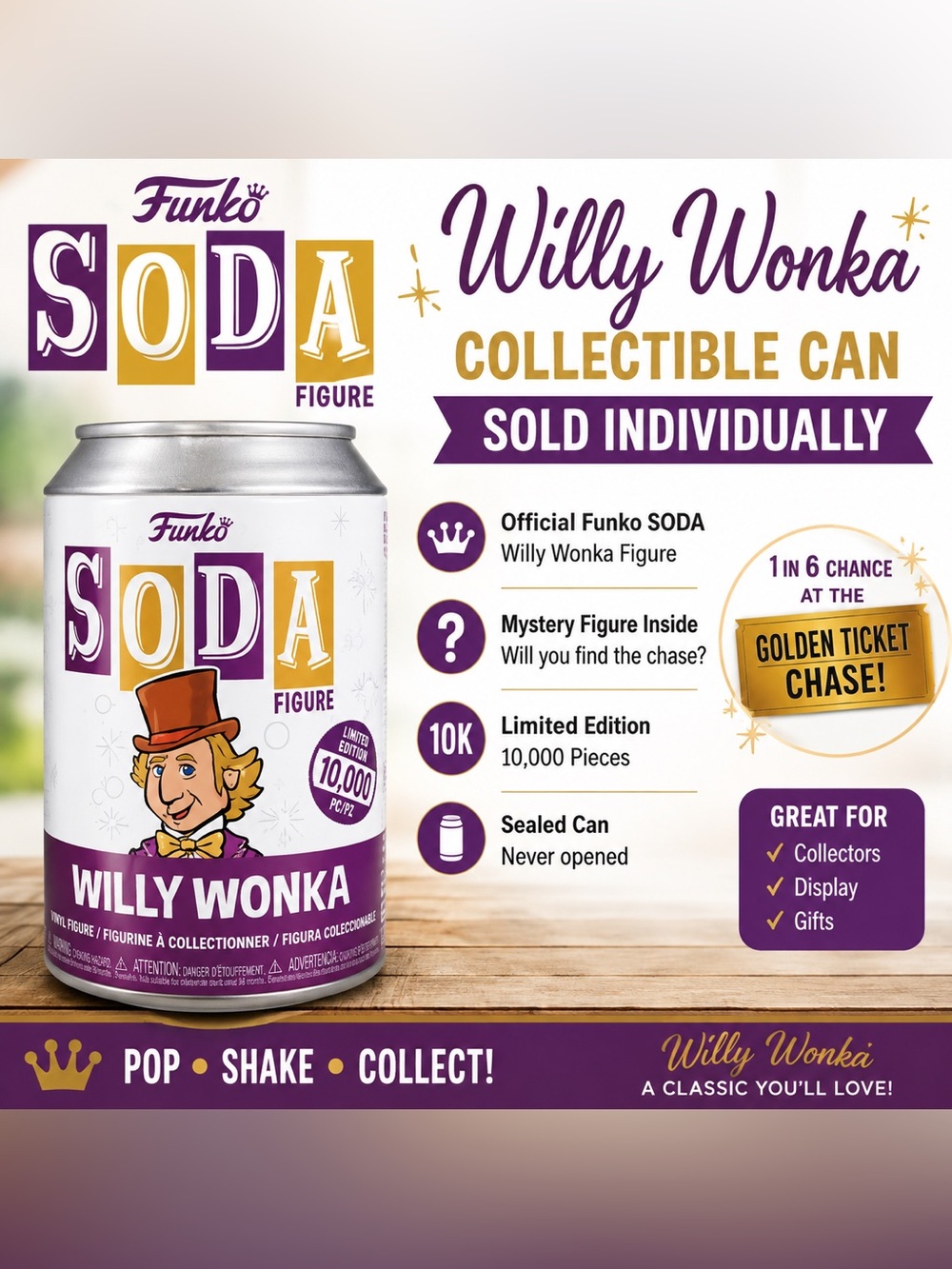 🍫 Funko SODA Willy Wonka Sealed Collectible – Limited Edition 10,000 Pieces 🍫